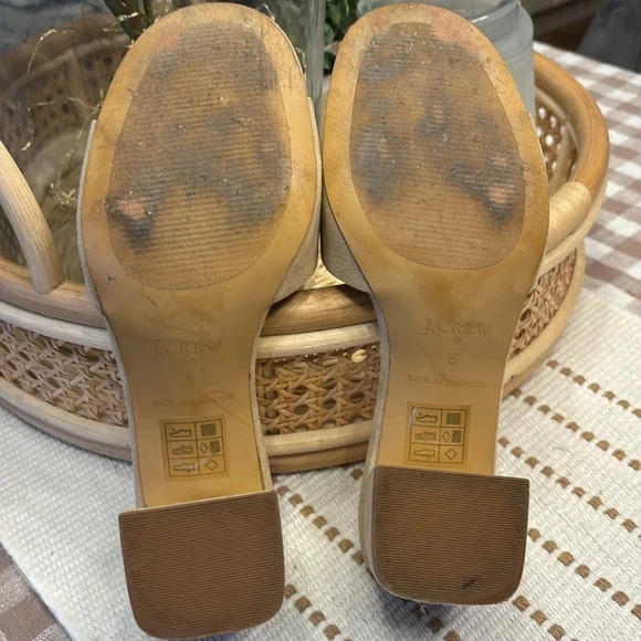 Pre-owned J Crew Sueded Block Heel Mule Slide Sandals Women’s Size 6 - Picture 5 of 5